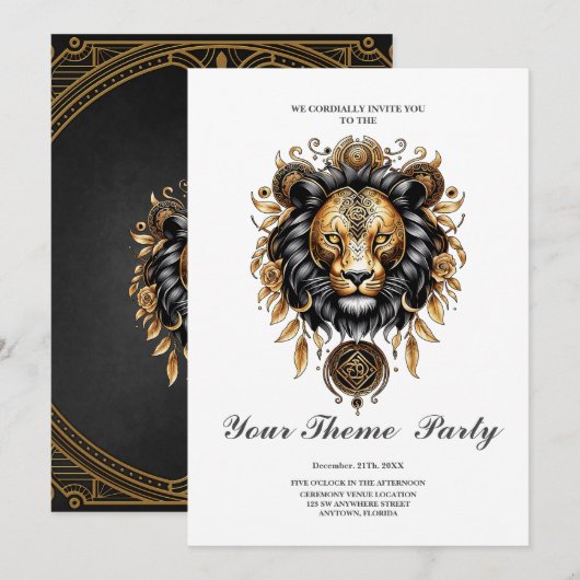 Geweldige majestueuze leeuw kaart (Voorkant / Achterkant)