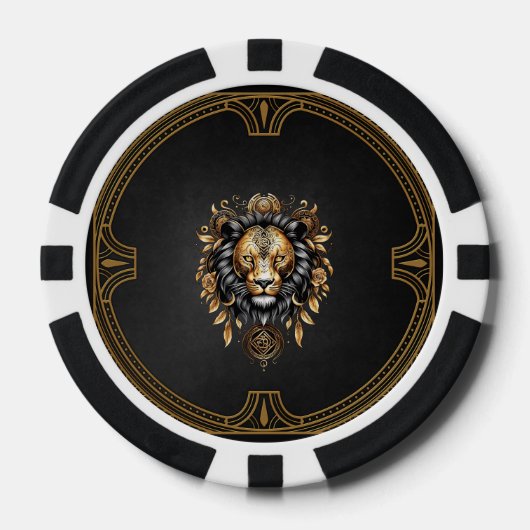 Geweldige majestueuze leeuw poker chips (Voorkant)