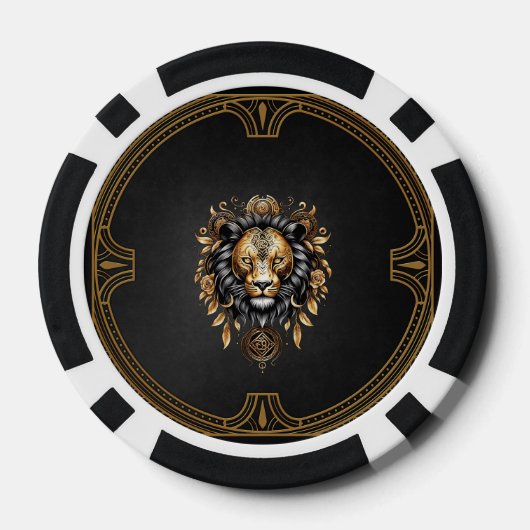 Geweldige majestueuze leeuw poker chips (Achterkant)