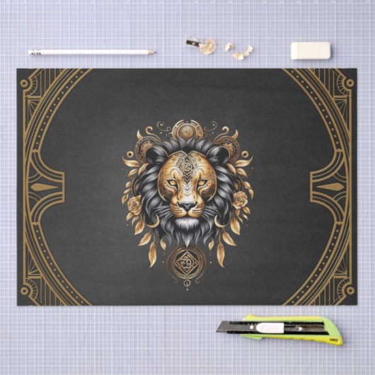 Geweldige majestueuze leeuw tissuepapier (Craft)