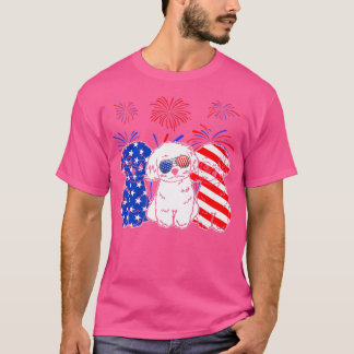 Geweldige Maltese hond Amerikaanse vlag 4 juli pre T-shirt