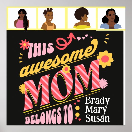 Geweldige mam! Erg leuk, leuk, poster voor mama. B (Voorkant)