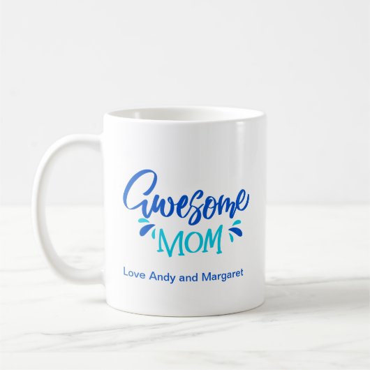 Geweldige mam Hand Lettered Koffiemok (Links)