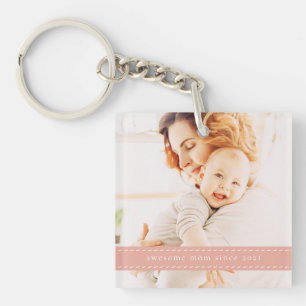 Geweldige mam sinds 20XX Modern Simple Thread Phot Sleutelhanger
