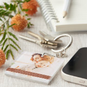 Geweldige mam sinds 20XX Modern Simple Thread Phot Sleutelhanger (Voorkant Rechts)