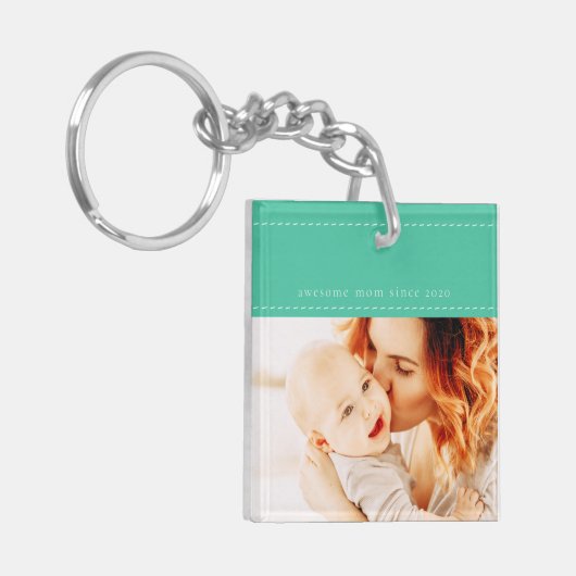 Geweldige mam sinds 20XX Modern Simple Thread Phot Sleutelhanger (Voorkant Links)