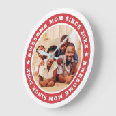 Geweldige mam sinds 20XX Moderne Eenvoudige foto Grote Klok (Hoek)