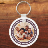 Geweldige mam sinds 20XX Moderne Eenvoudige foto Sleutelhanger (Voorkant)