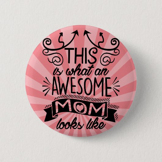 Geweldige mam Typografie Quote Ronde Button 5,7 Cm (Voorkant)