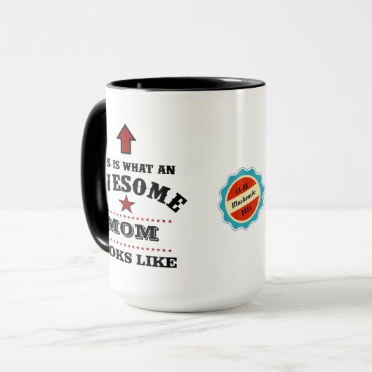 Geweldige mama Dank je moeder van zoon of dochter Mok (Voorkant links)