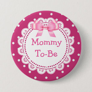 Geweldige mama om roze Stippen Baby shower Button 
