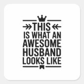Geweldige Man Minimalistische Typografie Vierkante Sticker (Voorkant)
