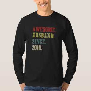 Geweldige man sinds 2010 12 bruiloft t-shirt