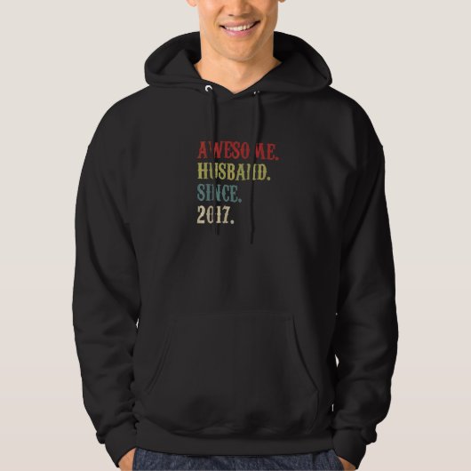 Geweldige man sinds 2017 Retro 5 bruiloft animers Hoodie (Voorkant)