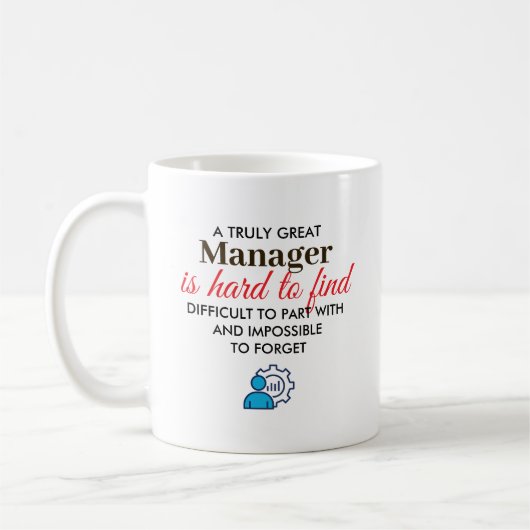 Geweldige manager gepersonaliseerde naam cadeau koffiemok (Links)
