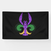 Geweldige Mardi Gras Fleur Lis Crawfish New Orlean Spandoek (Horizontaal)