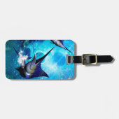 Geweldige marlijn met bubbels bagagelabel (Voorkant horizontaal)