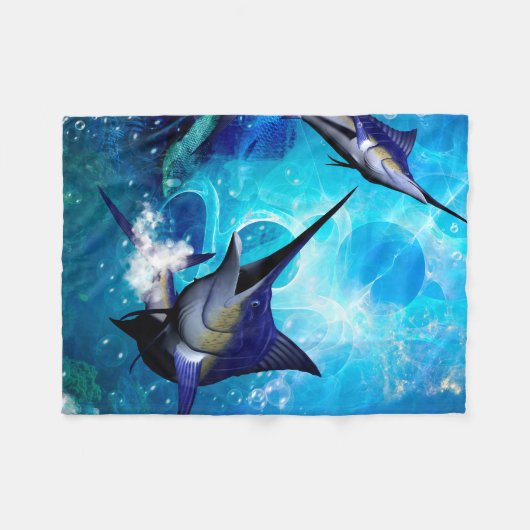 Geweldige marlijn met bubbels fleece deken (Voorkant (Horizontaal))