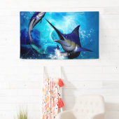 Geweldige marlijn met bubbels spandoek (Insitu)