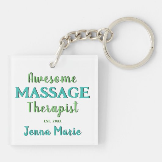 Geweldige massagetherapeut Gepersonaliseerd Sleutelhanger (Achterkant)