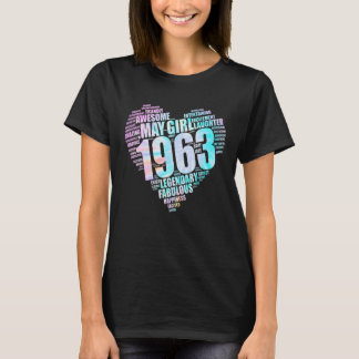 Geweldige Mei Meisje 1963 Fabulous Groot Hart 59th T-shirt