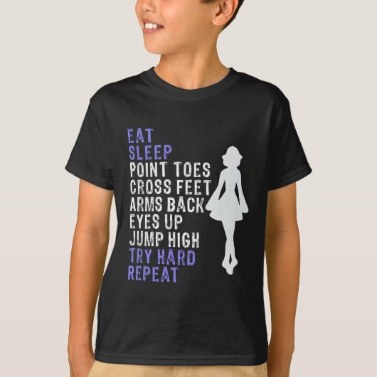 Geweldige meisjes Irish Dance Gift Eat Sleep Repat T-shirt (Voorkant)