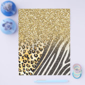 Geweldige meisjesachtige trendy gouden luipaard en flyer (Enkel)