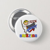 Geweldige meisjesheld ronde button 5,7 cm (Voorkant /achterkant)