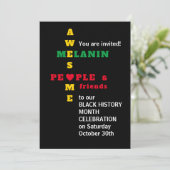 Geweldige Melanin Black History-maand uitnodiging (Staand voorkant)
