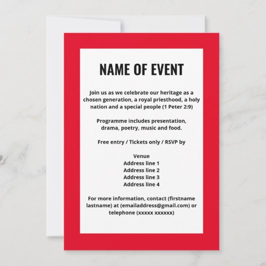 Geweldige Melanin Black History-maand uitnodiging (Achterkant)