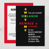 Geweldige Melanin Black History-maand uitnodiging (Voorkant / Achterkant)