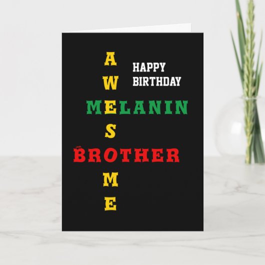 Geweldige Melanin Brother Happy Birthday Kaart (Voorkant)