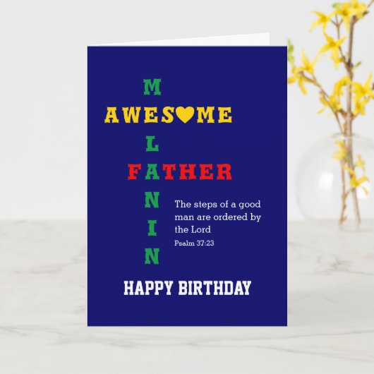 Geweldige Melanin vader Christelijke Happy Birthda Kaart (Gele Bloem)