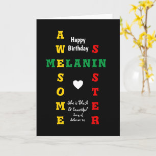Geweldige Melanin Zister Christelijk Happy Birthda Kaart