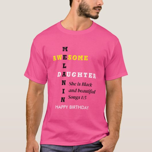 GEWELDIGE MELANINE DOCHTER Christelijk Verjaardag T-shirt (Voorkant)