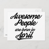 Geweldige mensen geboren in april briefkaart (Voorkant / Achterkant)