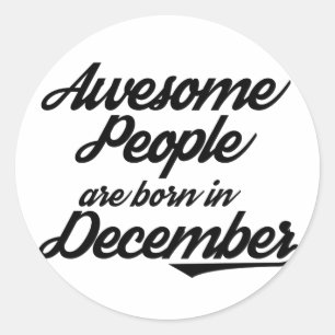 Geweldige Mensen geboren in december Ronde Sticker
