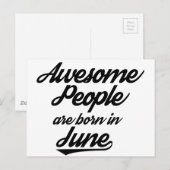 Geweldige mensen geboren in juni briefkaart (Voorkant / Achterkant)