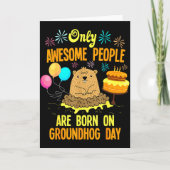 Geweldige Mensen Geboren Op Groundhog Day Grappige Kaart (Voorkant)