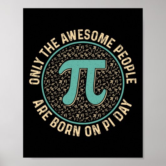 Geweldige mensen geboren op pi dag verjaardag Mann Poster (Voorkant)