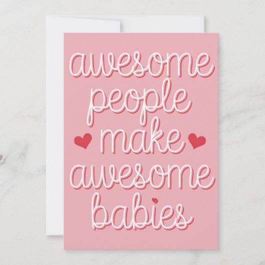 Geweldige Mensen Maken Geweldige Baby's Grappige Z Feestdagenkaart (Voorkant)