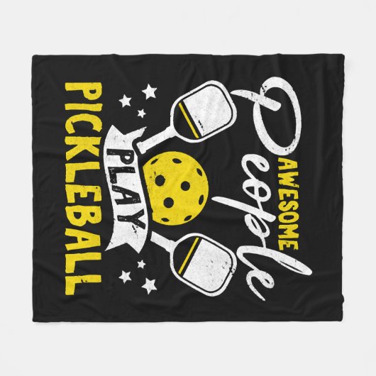 Geweldige mensen spelen Pickleball Funny Paddlebal Fleece Deken (Voorkant (Horizontaal))