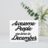Geweldige mensen worden geboren in december briefkaart (Staand voorkant)
