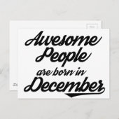 Geweldige mensen worden geboren in december briefkaart (Voorkant / Achterkant)