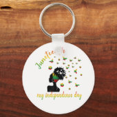 Geweldige Messy Bun Juneteenth Celebrate 19 juni Sleutelhanger (Voorkant)