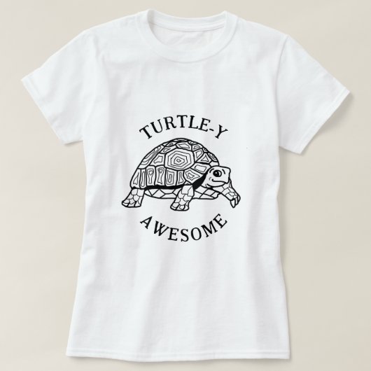 Geweldige met schildpad. Schudschildpad tekenen. P T-shirt (Design voorkant)