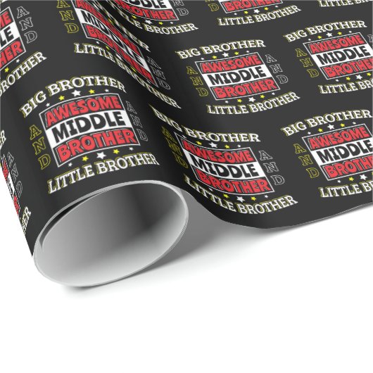 Geweldige middelste broer - is groot en klein cadeaupapier (Rol Hoek)