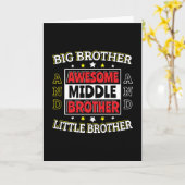 Geweldige middelste broer - is groot en klein kaart (Gele Bloem)