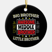 Geweldige middelste broer - is groot en klein keramisch ornament (Voorkant)