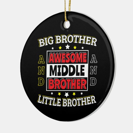 Geweldige middelste broer - is groot en klein keramisch ornament (Links)